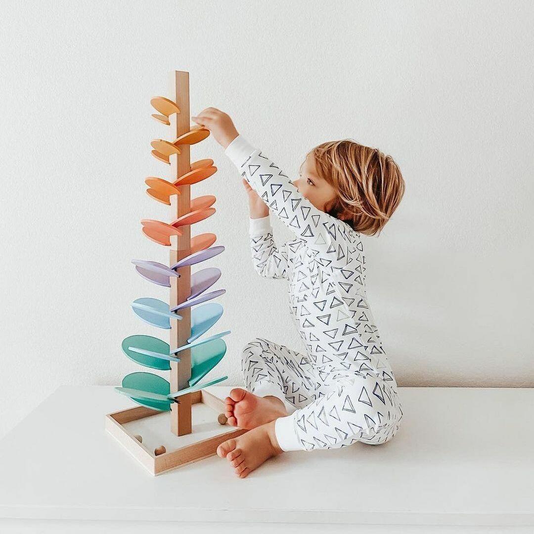 Rainbow Wooden Tree Toy – Educational and Natural Play Fun