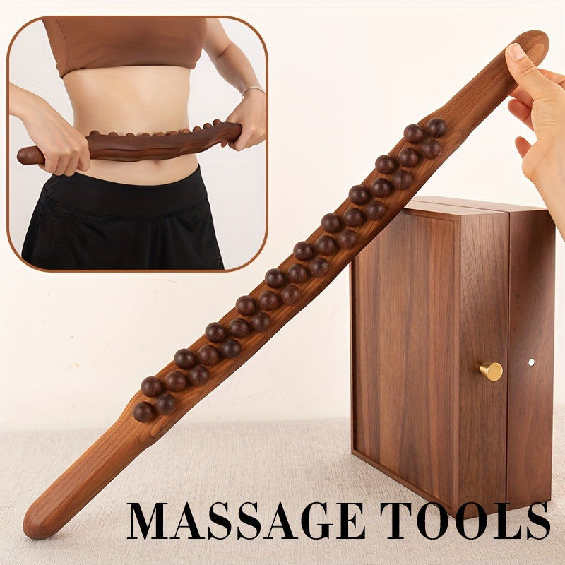 Wooden Massage Stick with 31 Beads – Deep Muscle Relaxation