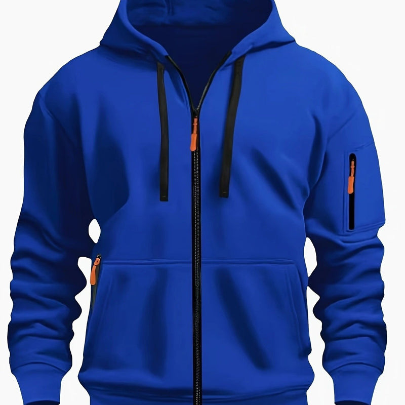 Men's zip-up hoodie with hood – Casual outdoor sweatshirt