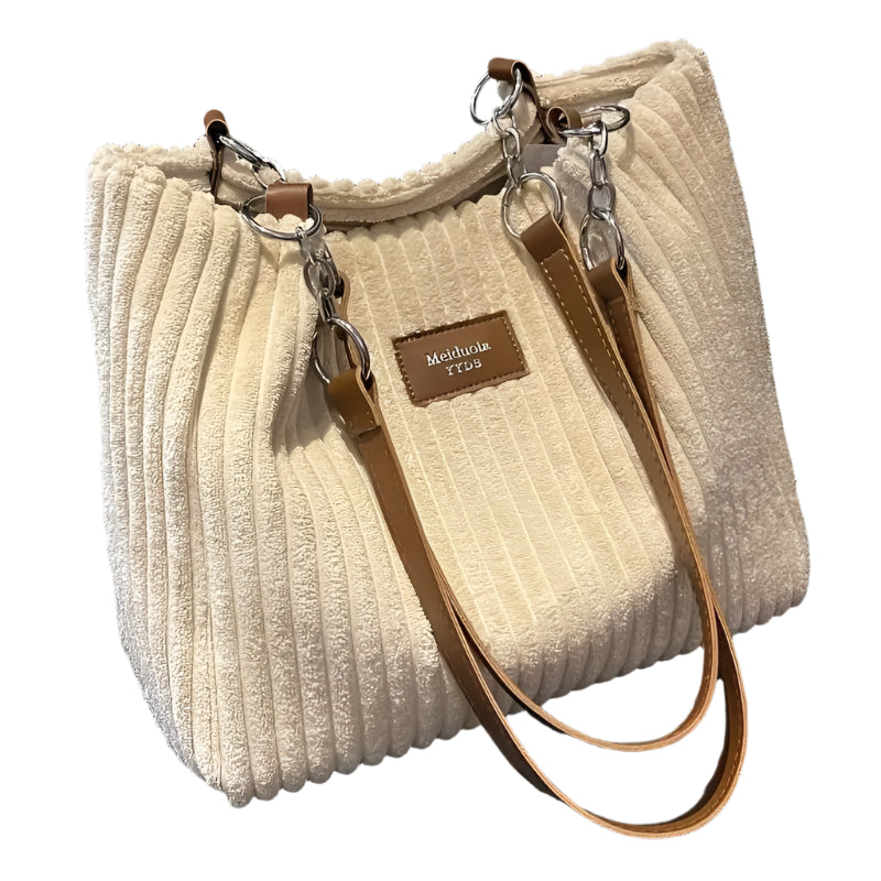 Amelia Stylish Corduroy Shoulder Bag - Luxurious and Practical for Every Day