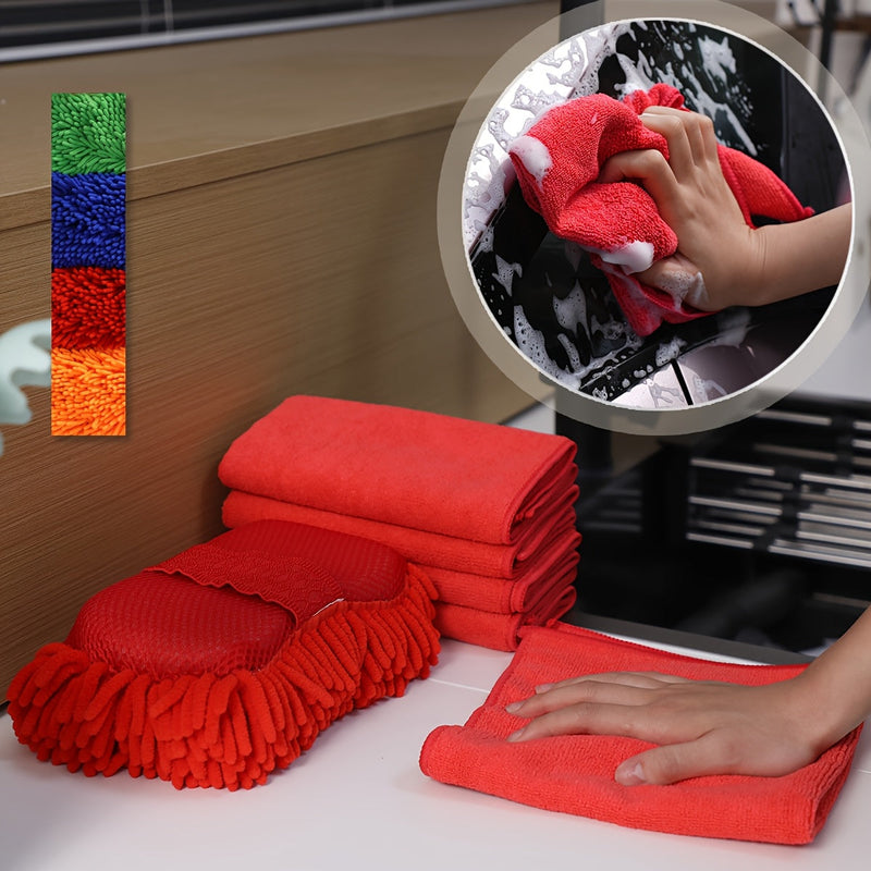 Microfiber Car Wash Set – Sponge and Towels for Radiant Results