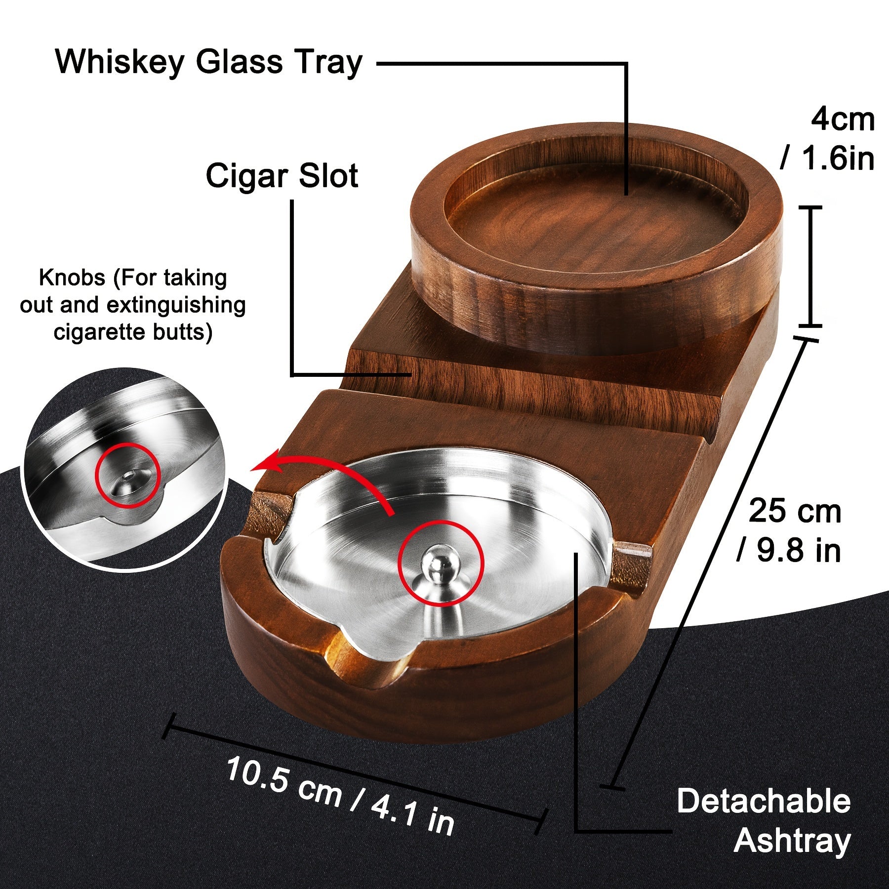 Creative Cigar Ashtray and Whiskey Glass Tray - The Perfect Father's Day Gift or Corporate Gift