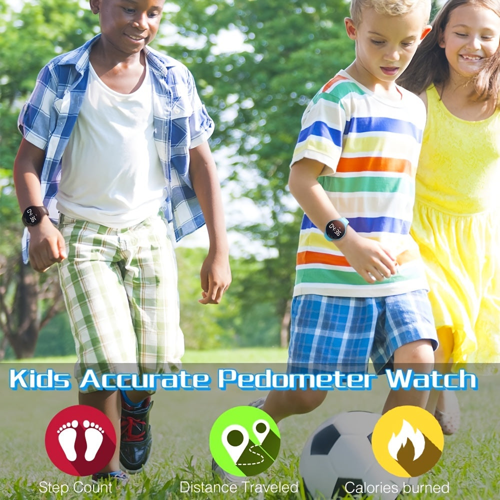 LED Digital Pedometer Watch with Vibrating Alarm – Fitness Tracker for Kids