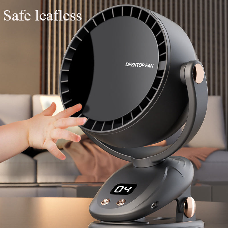 Portable Bladeless Fan with Digital Display – Quiet and Rechargeable Cooling for Indoor and Outdoor Use