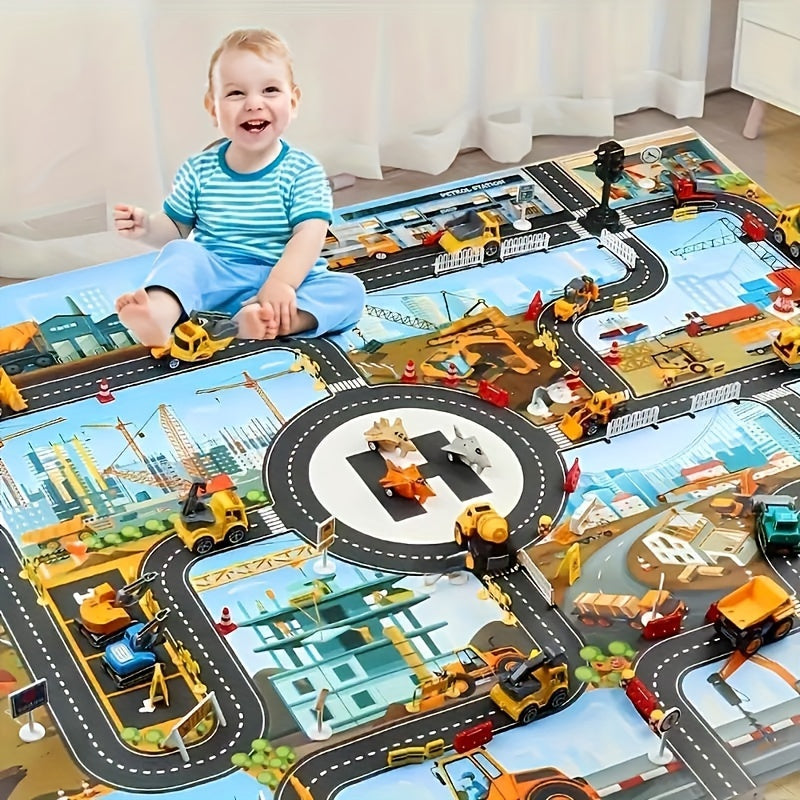 Construction Adventure Playmat – Explore the World of Traffic and Construction