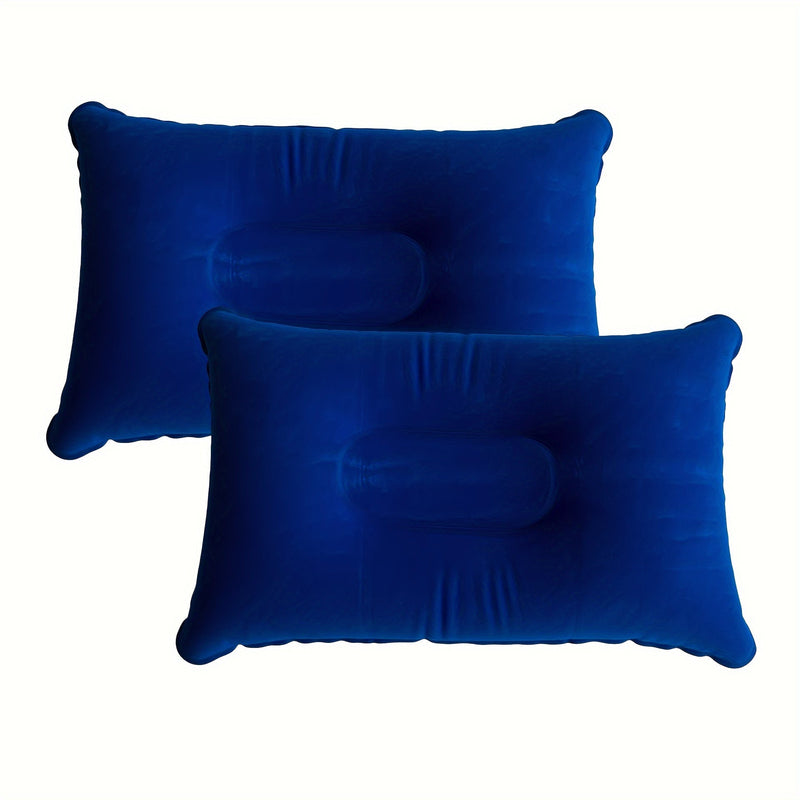 Inflatable Pillows for Camping and Travel - Set of 2 Soft, Portable Pillows