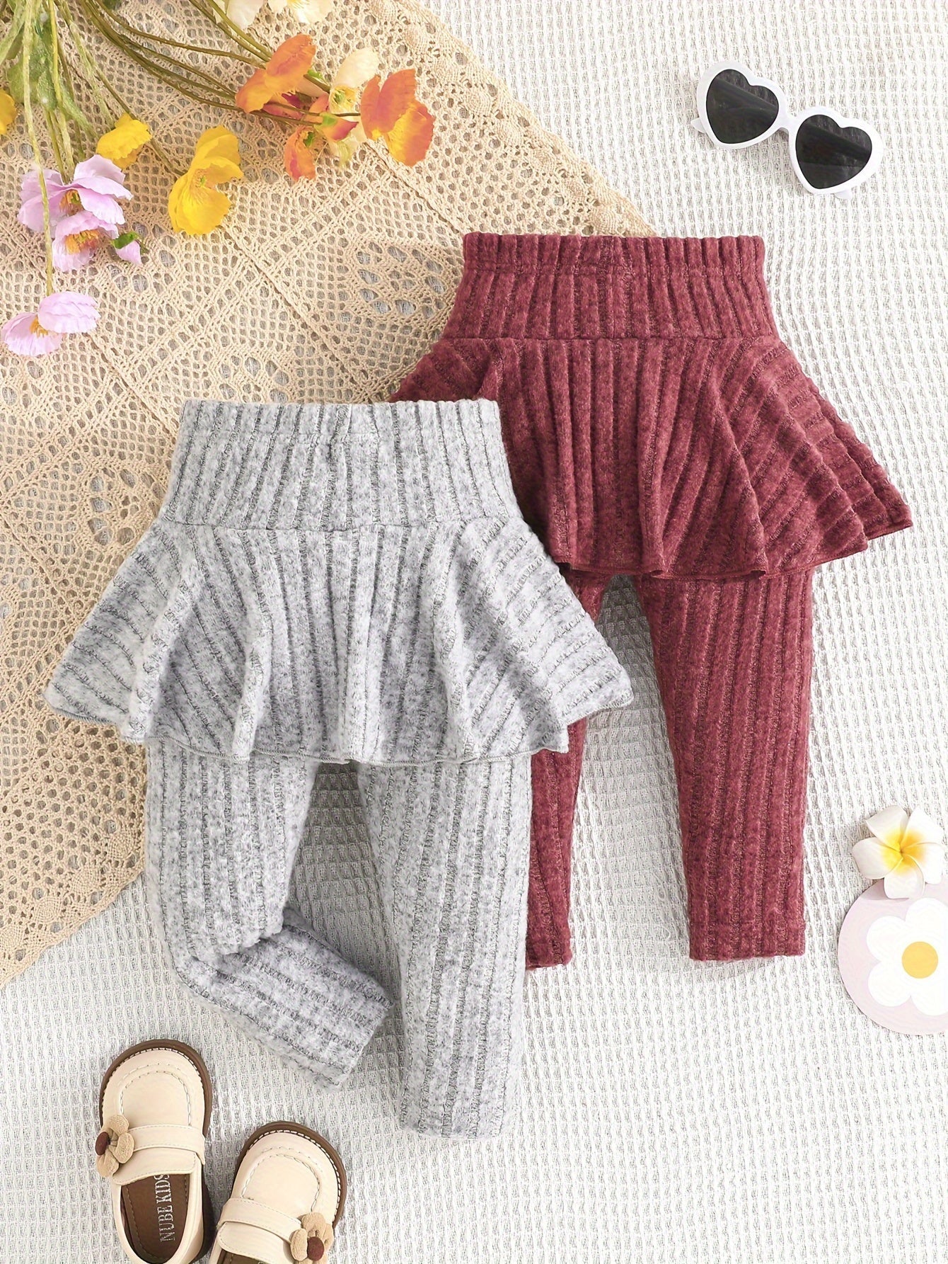 Tess Ribbed Skirt and Pants Set for Baby Girls - Casual and Stylish for Outdoor Activities