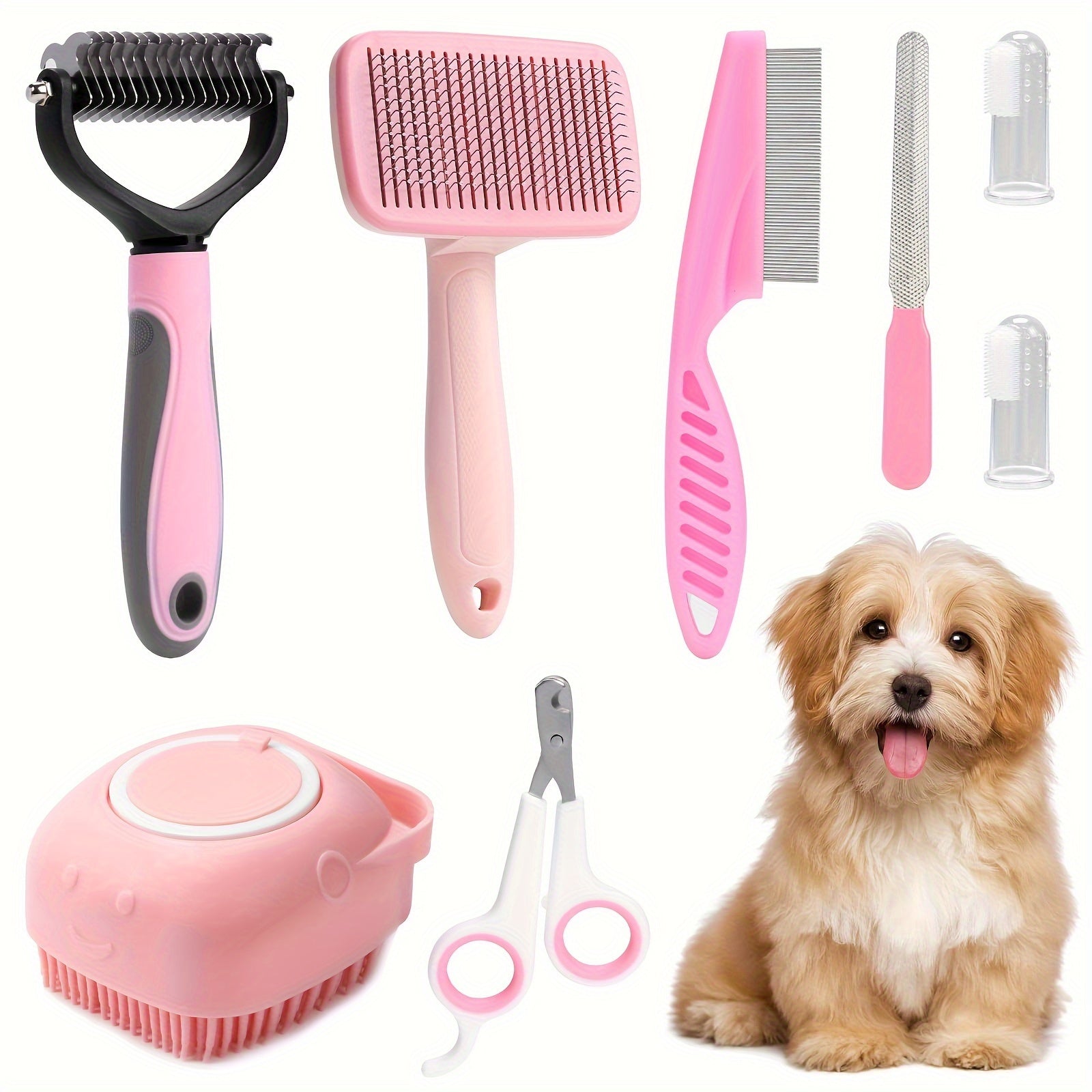 8-Piece Dog Grooming Set - For a Healthy and Shining Coat of Your Pet