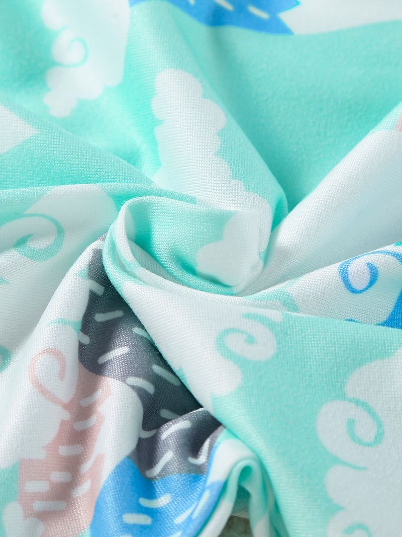 9-Piece Baby Outfit Set with Dinosaurs, Clouds, and Dots – Includes Bodysuit, Hat, and Bibs