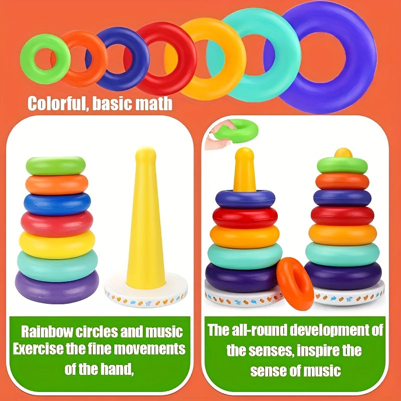 Educational Colorful Rainbow Stacking Tower – Enhance Color Recognition and Motor Skills