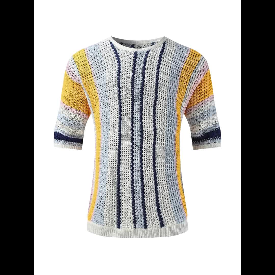 Casual Striped Knitted Sweater – Comfortable and Airy