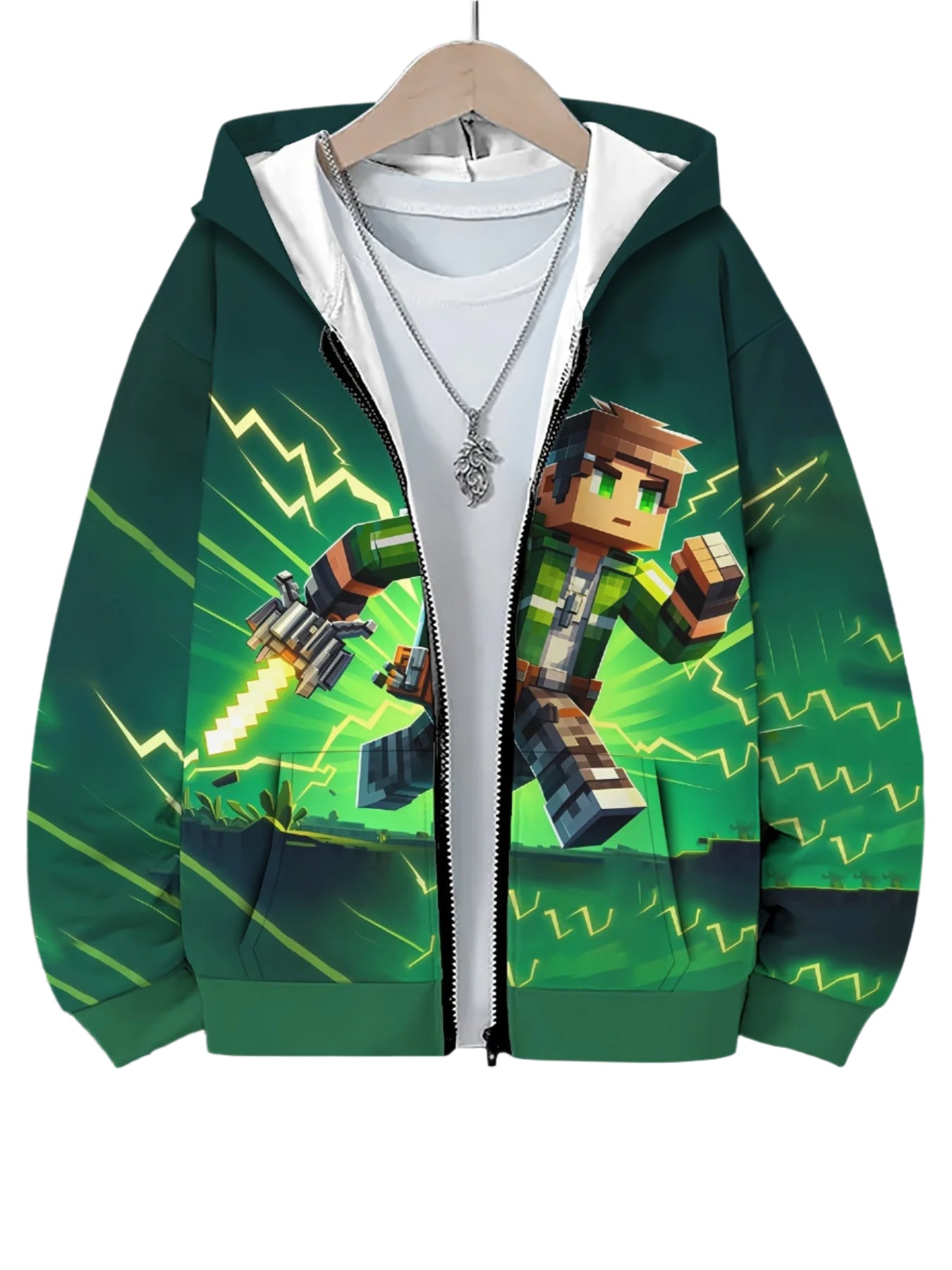 Casual Geometric Game Jacket – Stylish and Comfortable for Boys