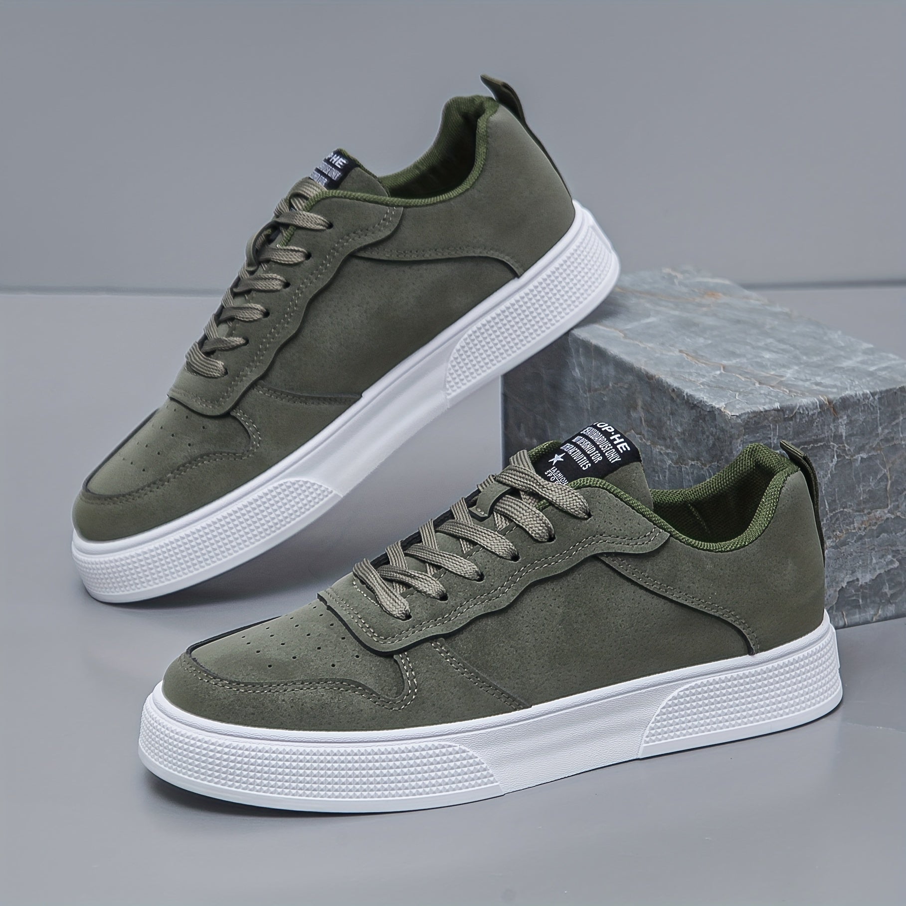 Men's Low-Top Sneakers – Comfortable and Durable with White PVC Sole