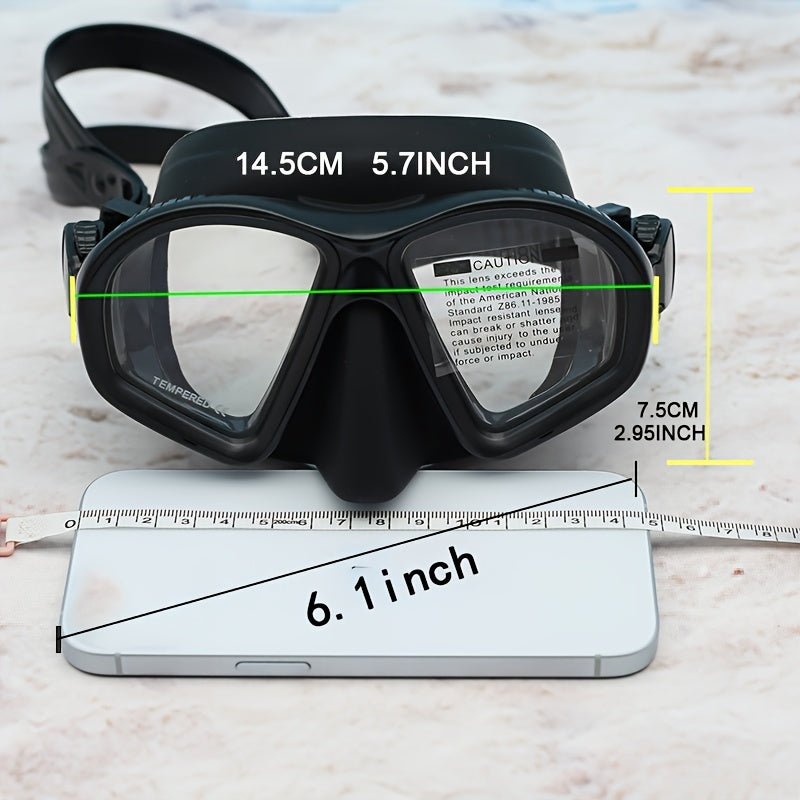 Tempered Diving Mask with Storage Case - Dive Goggles with Anti-Fog and Camera Mount