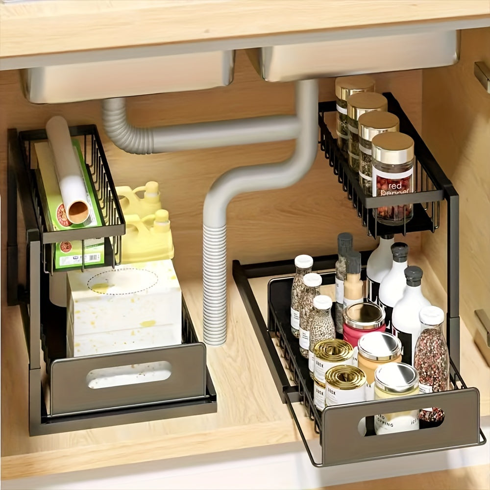 Metal Pull-Out Rack – Handy and Compact for Organising Cabinets