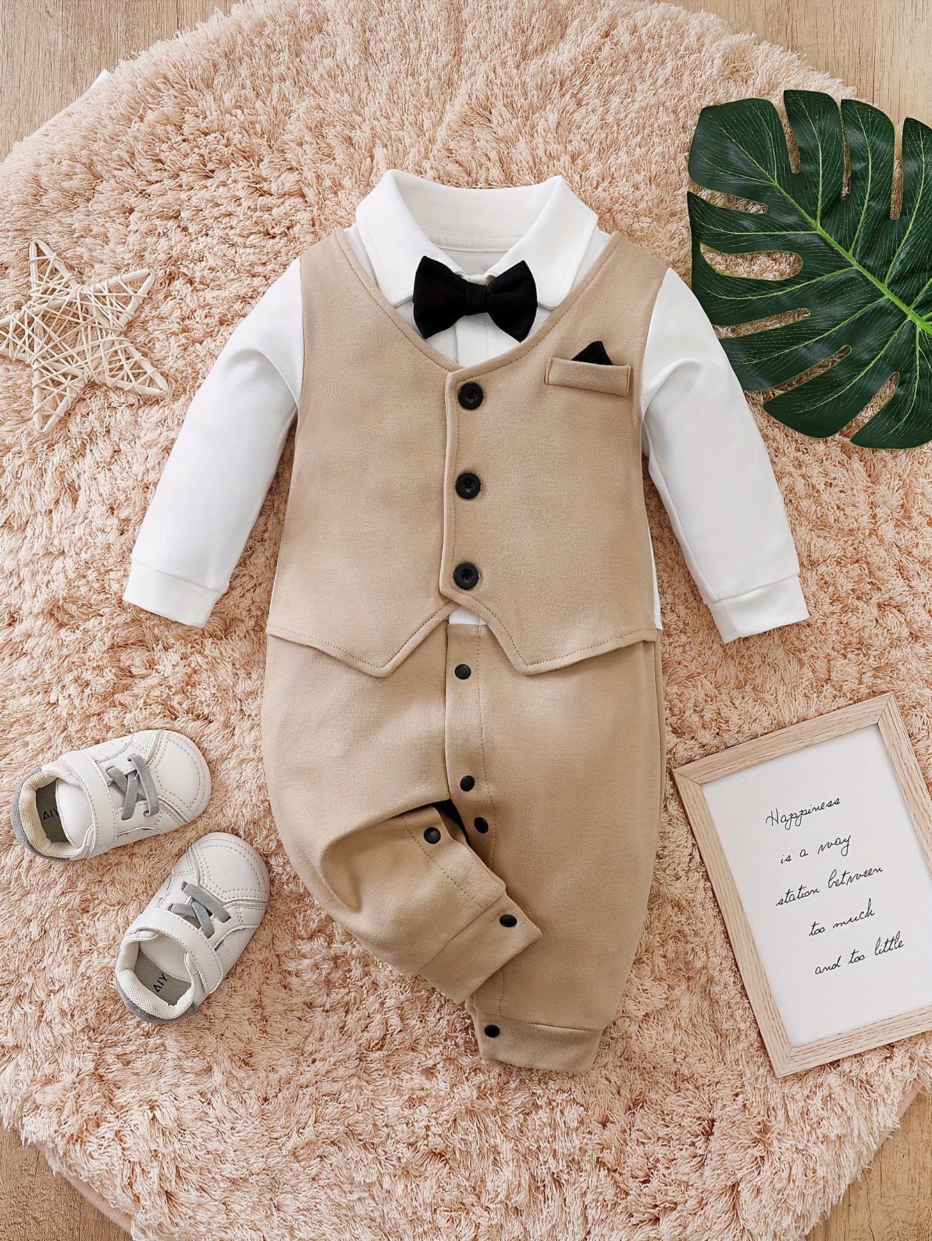 Oliver Gentleman Romper – Chic Baby Romper with Bow Tie