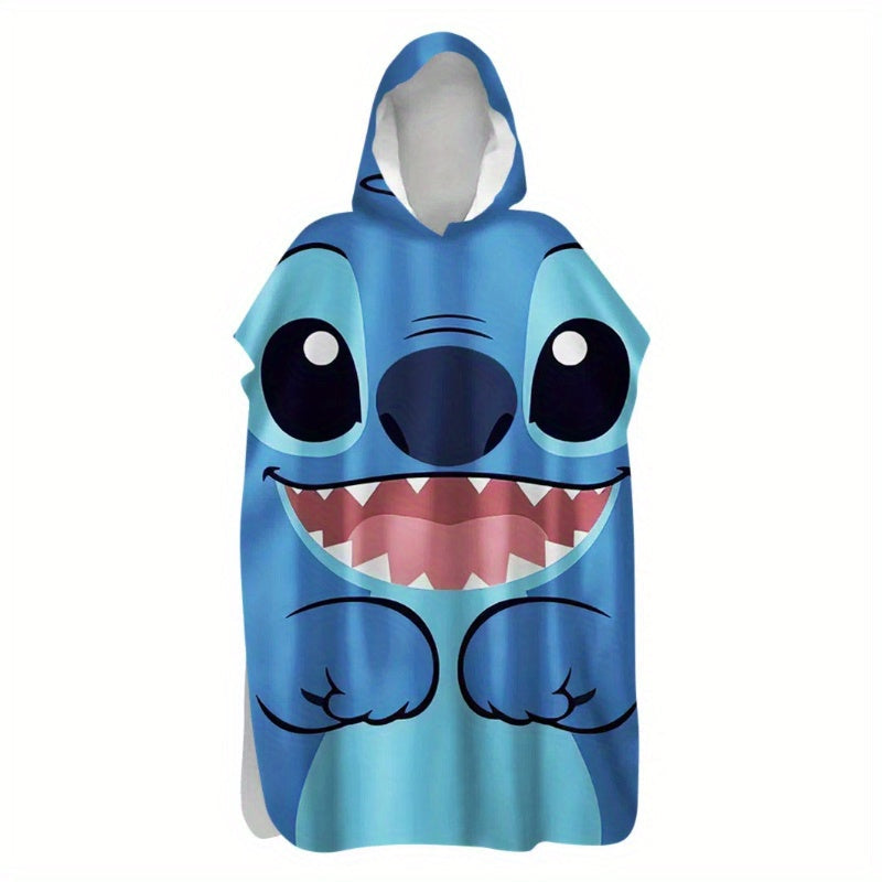 Stitch Microfiber Bath Cape with Hood – Quick-Drying and Suitable for Indoor and Outdoor Use