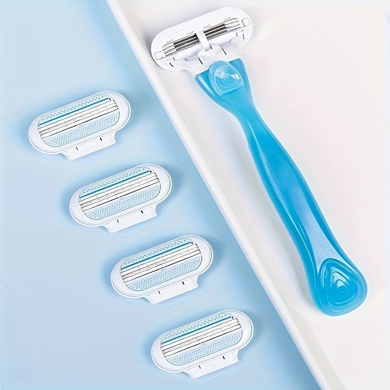 Manual Women's Razor with 8 Removable Blades – Smooth and Comfortable