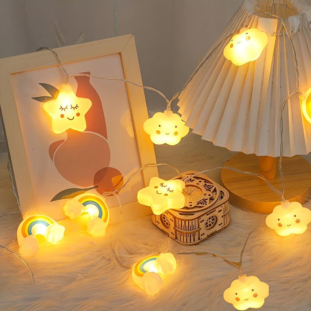 Magical LED String Lights – Star, Cloud, and Rainbow Designs for a Cheerful Atmosphere