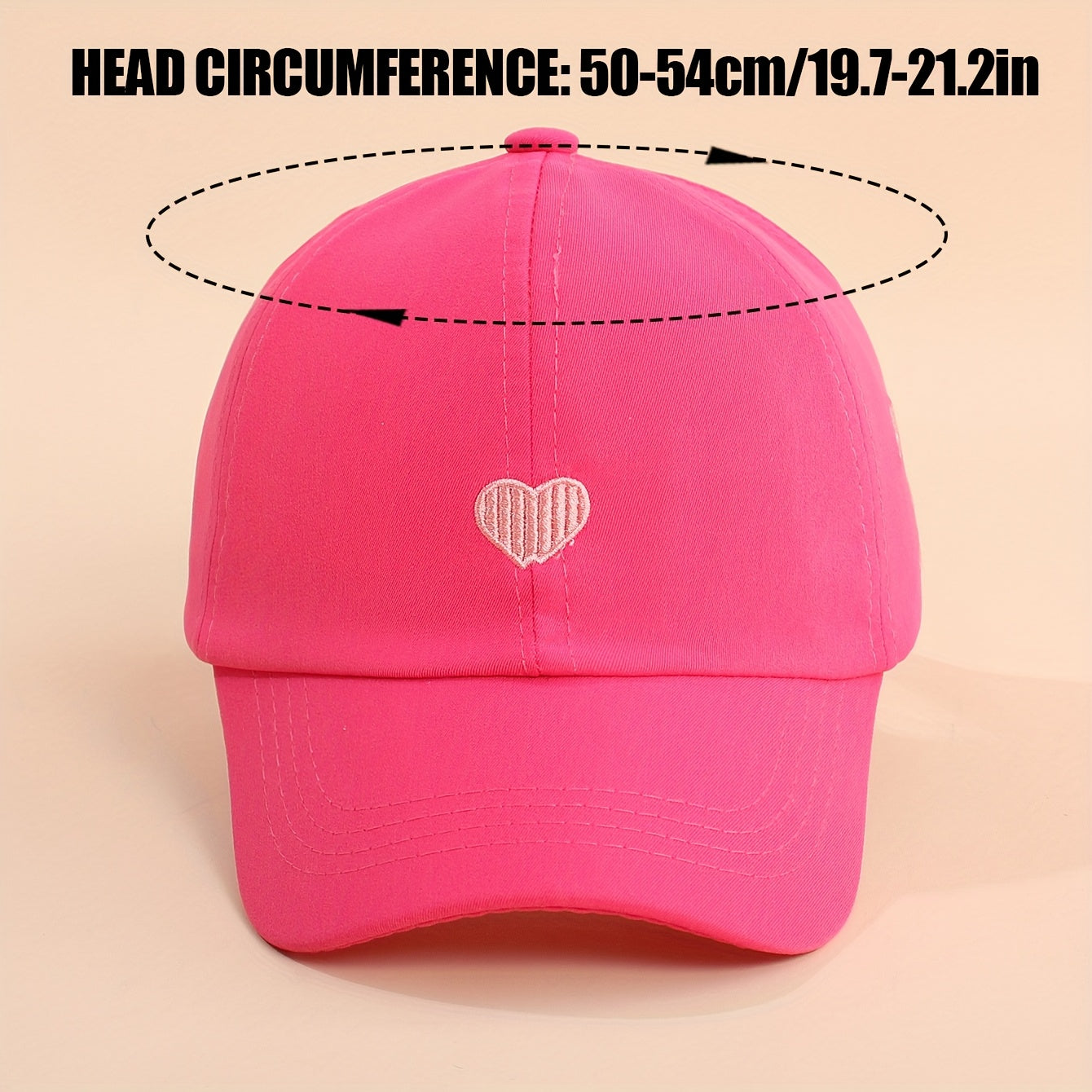 Adjustable Baseball Cap for Kids – Heart Embroidery and Breathable Fit