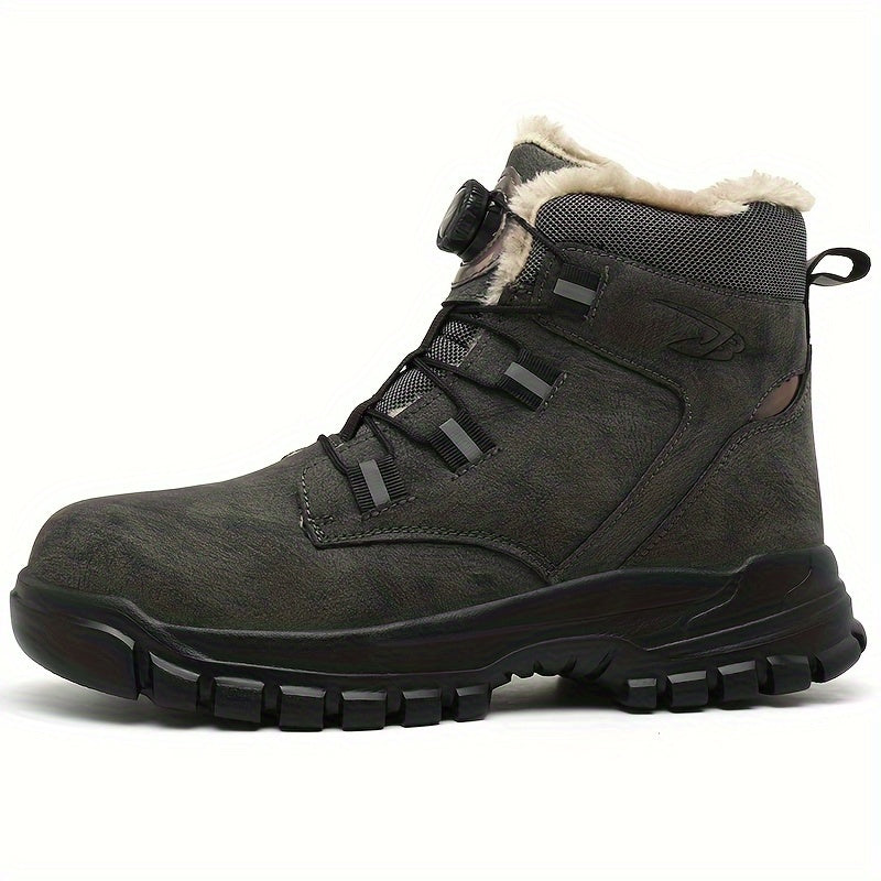 Safety Work Boots for Men with Steel Toes and Fleece – Durable and Puncture Resistant