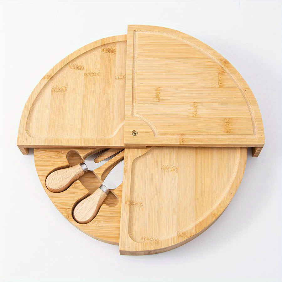 Bamboo Delights Cheese and Snack Board Set – Original and Practical for Cozy Moments