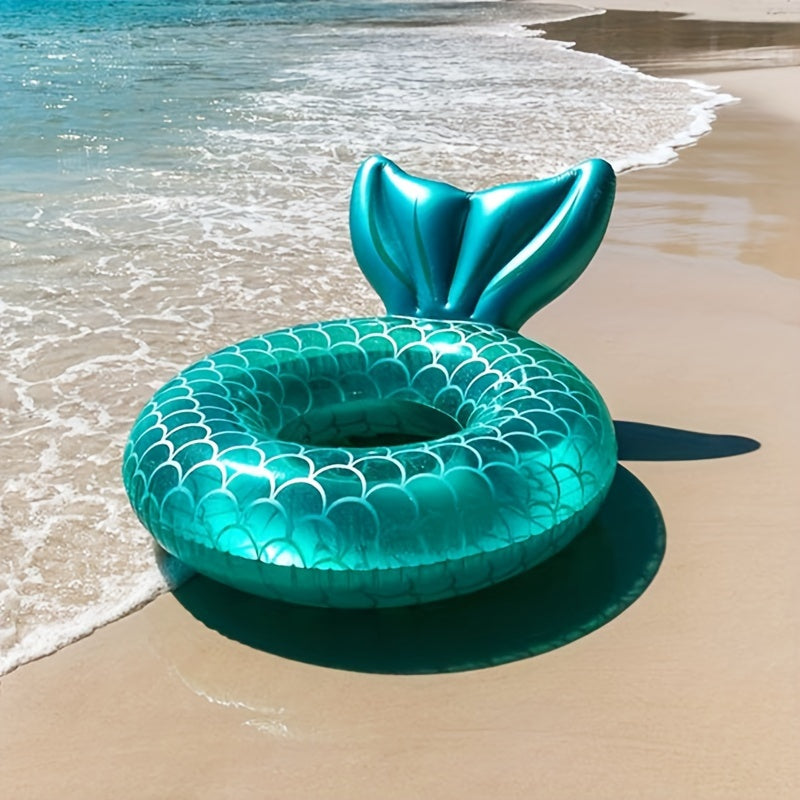 Mermaid Scale Inflatable Pool Float – Ergonomic Design with Pillow