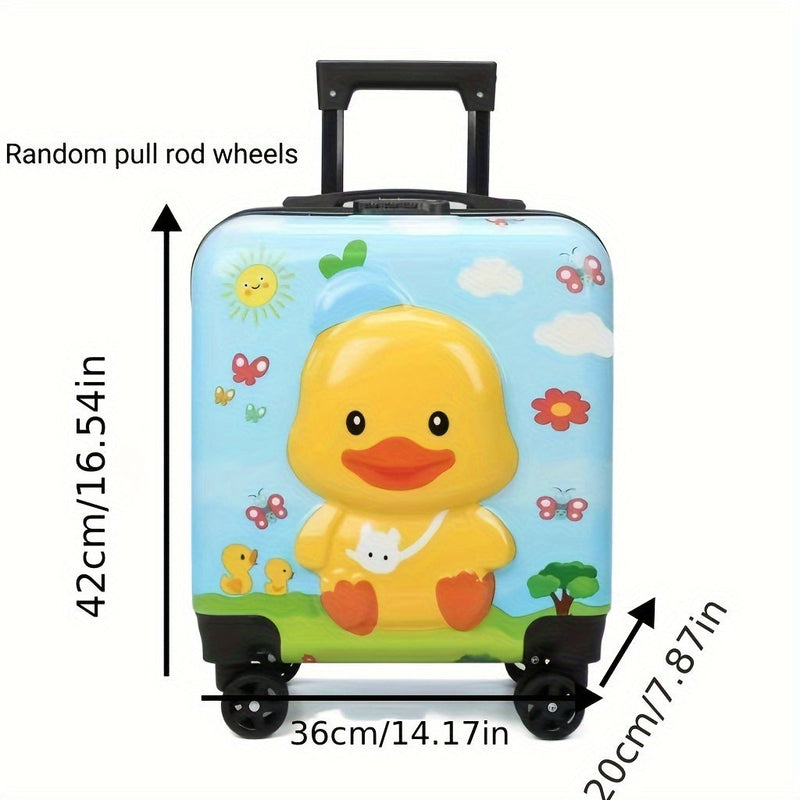 Cute Children's Suitcase with Duck Design – Ideal for Kids, 16.5 Inch with Silent Wheels