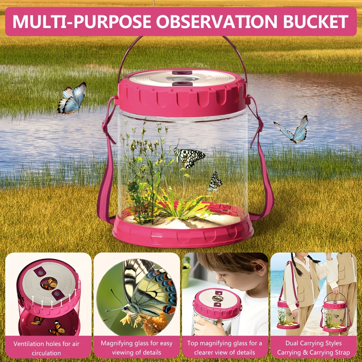 Beach Adventure Playset for Kids – Complete with Foldable Bucket, Shovel, and Net for Outdoor Exploration