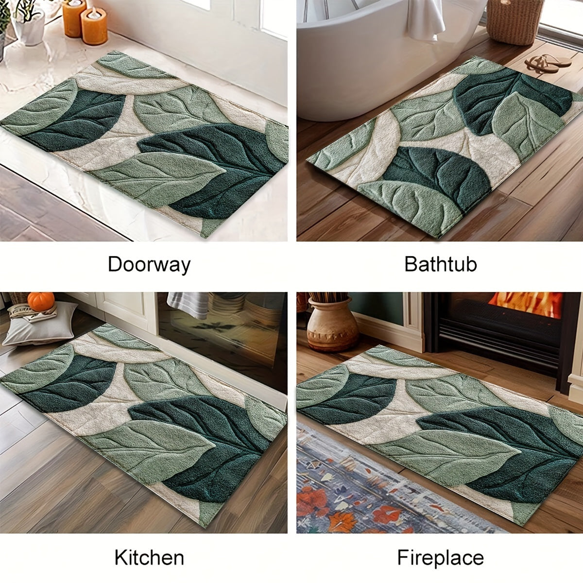 Leaf Bath Mat – Absorbent, Plush, and Comfortable for the Bathroom