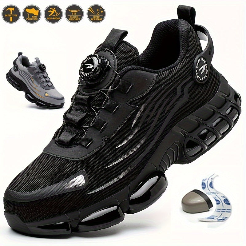 Safety Work Shoes for Men - Breathable and Slip-Resistant with Rotating Buckle