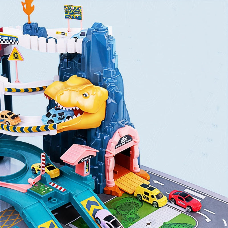 DinoRace Adventure Playset - Exciting Race Track with Dinosaur and Vehicles for Kids