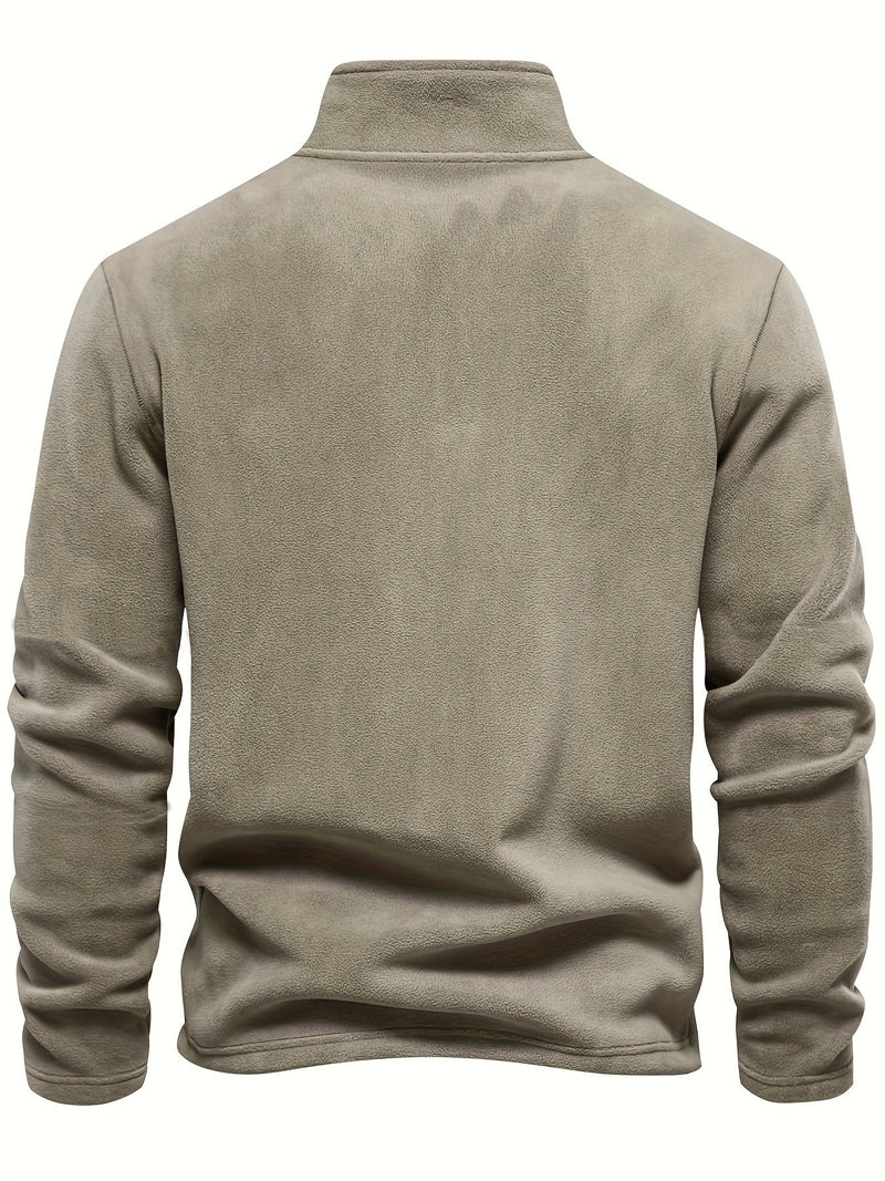 Fleece Lined Half-Zip Pullover - Comfortable and Warm for Cold Days
