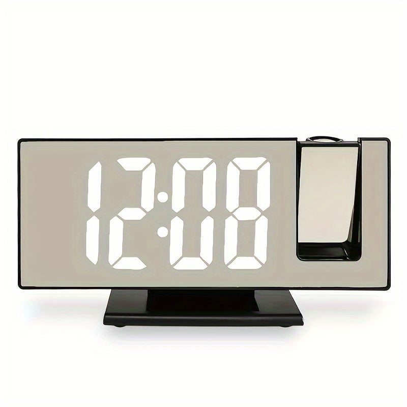 Digital Mirror Alarm Clock with Projection – Large LED Display and Multifunctional Alarm Feature