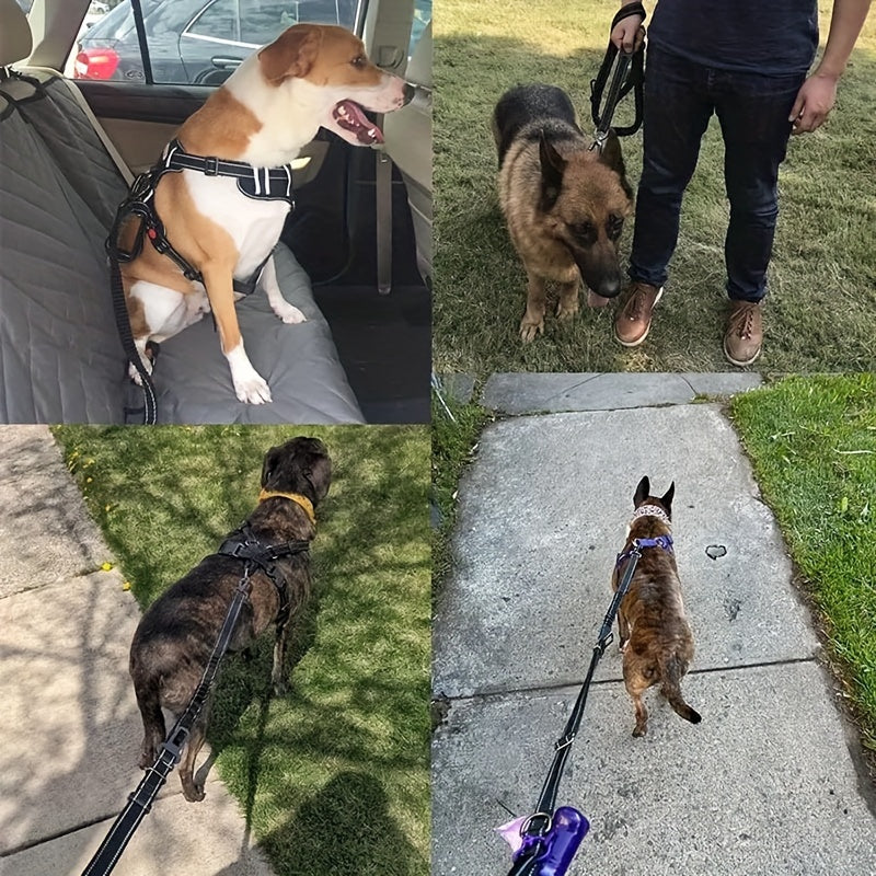 Adjustable Bungee Dog Leash – Shock Absorbing and Reflective for Large Dogs