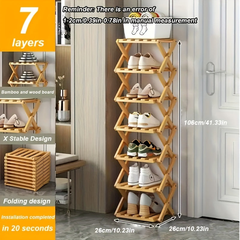 Smart Bamboo Shoe Rack – Compact and Practical for Any Entryway