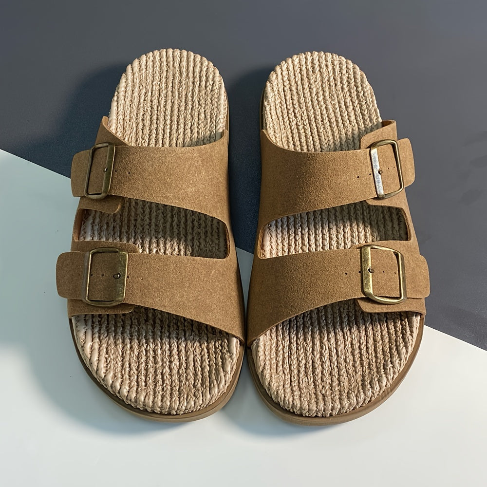 Comfortable Men's Slides with Double Buckle – Practical and Stylish for Indoor and Outdoor Use