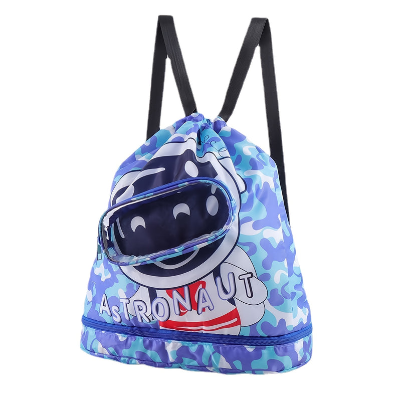 Ocean-Themed Swim Backpack – Waterproof with Wet/Dry Separation