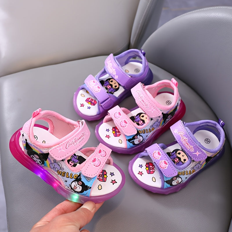 Sanrio Girls' Light-Up Sandals – Kawaii Cartoon Princess Sandals for Summer