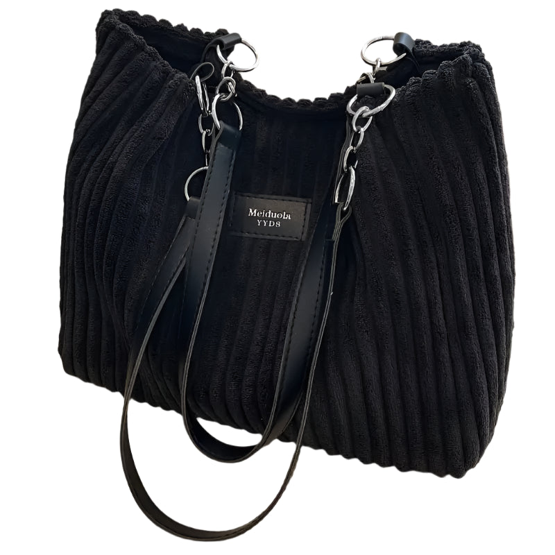 Amelia Stylish Corduroy Shoulder Bag - Luxurious and Practical for Every Day