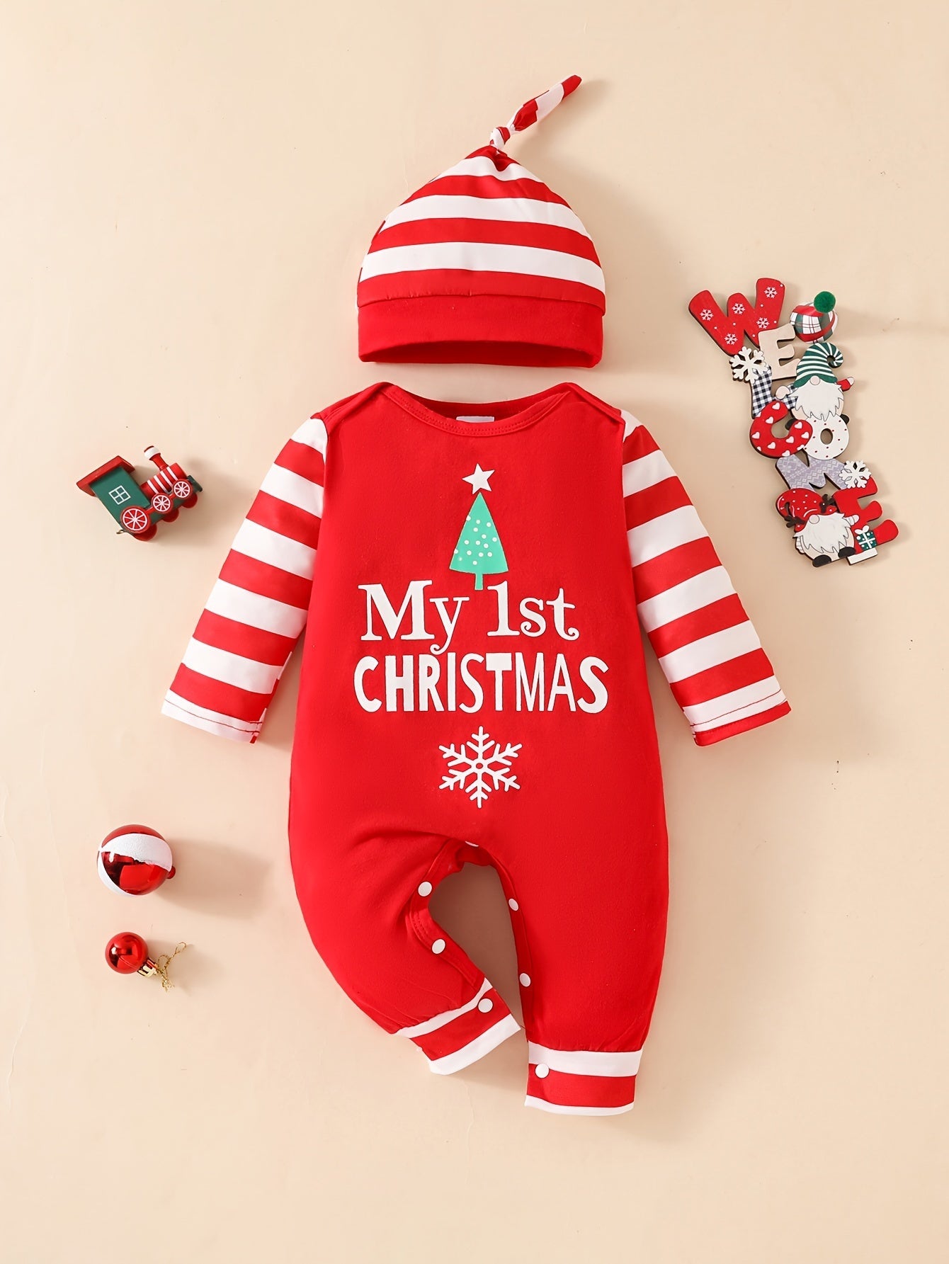 Cute Christmas Romper Set - For Baby's First Christmas Memories