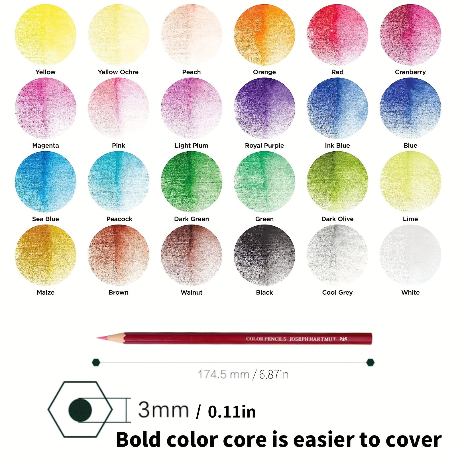 Set of 48 Colored Pencils – Professional Quality for Drawing and Painting Projects