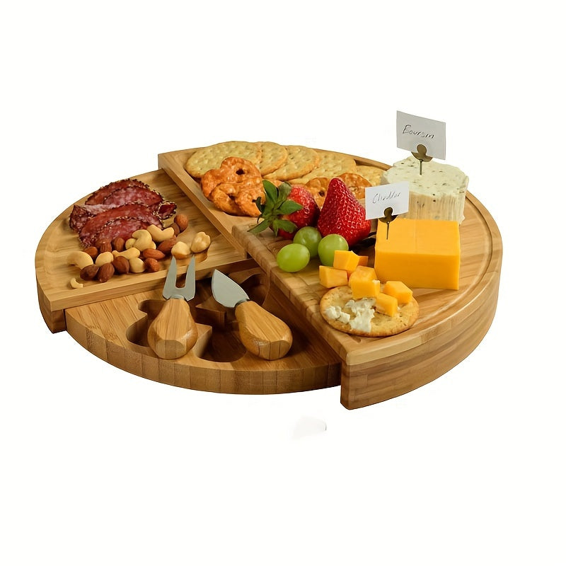 Bamboo Delights Cheese and Snack Board Set – Original and Practical for Cozy Moments