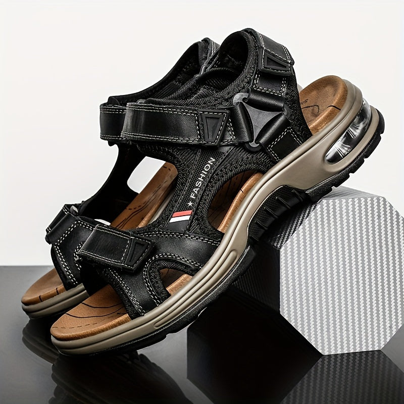 Premium Men's Leather Sandals – Adjustable and Shock-Absorbing