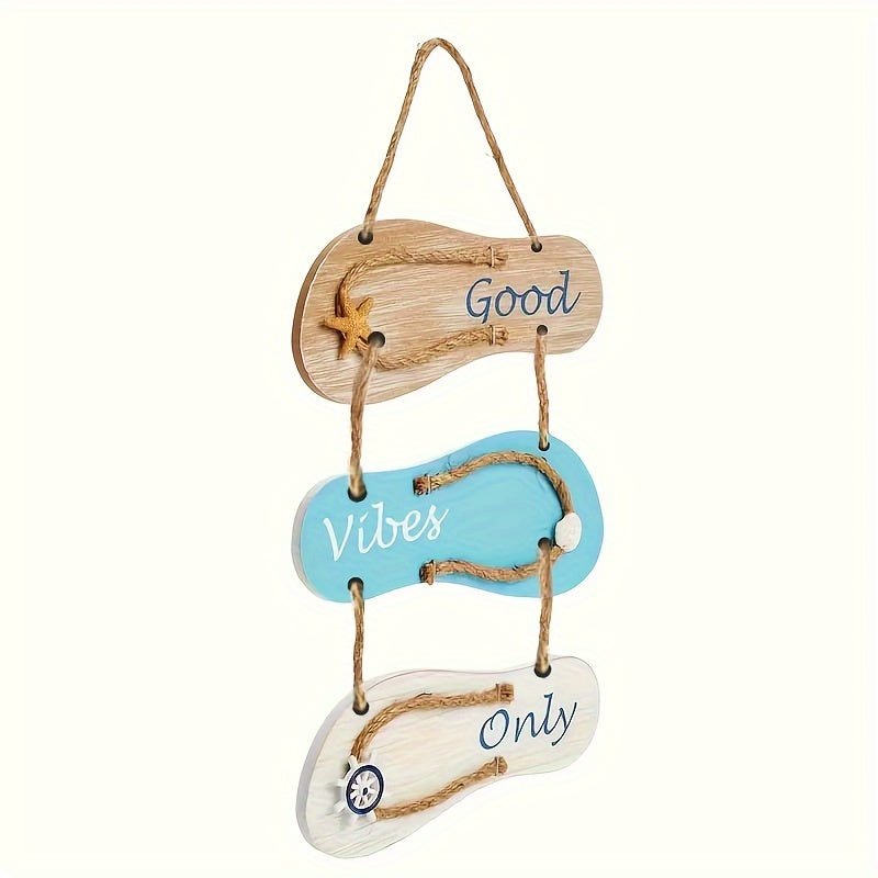 Wooden Flip-Flop Wall Decoration - Nautical Style for a Summer Vibe