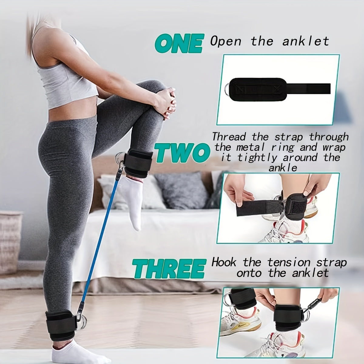 Adjustable Ankle Resistance Bands Set – Perfect for Booty and Legs Training at Home