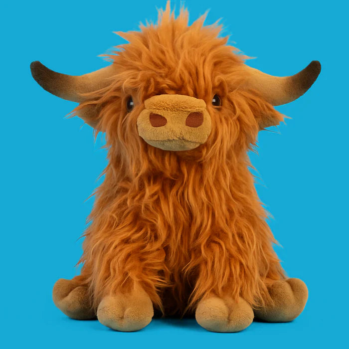 Highland Cuddle Cow Plush – Soft Shaggy Toy for Children