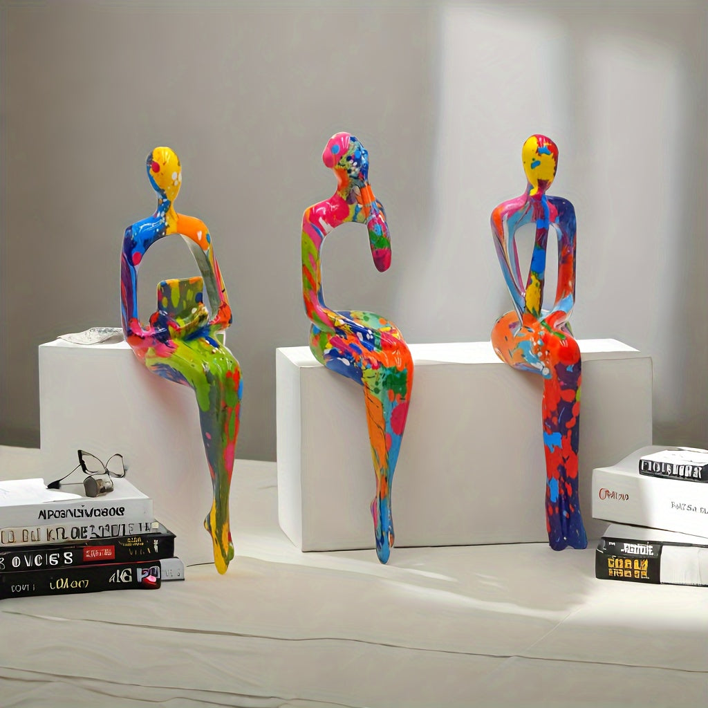 Color Explosion Art Figures Set - For a Bold and Creative Interior Look