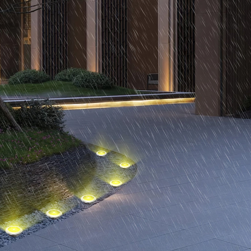 Solar Ground Spot Lighting – Geometric Stainless Steel Design for Gardens and Paths