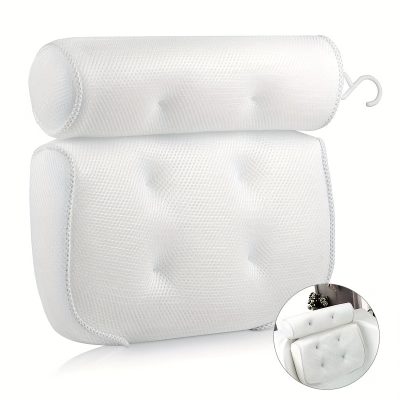 Luxury Spa Bath Pillow - Soft Neck and Back Support with Non-Slip Suction Cups for Ultimate Comfort